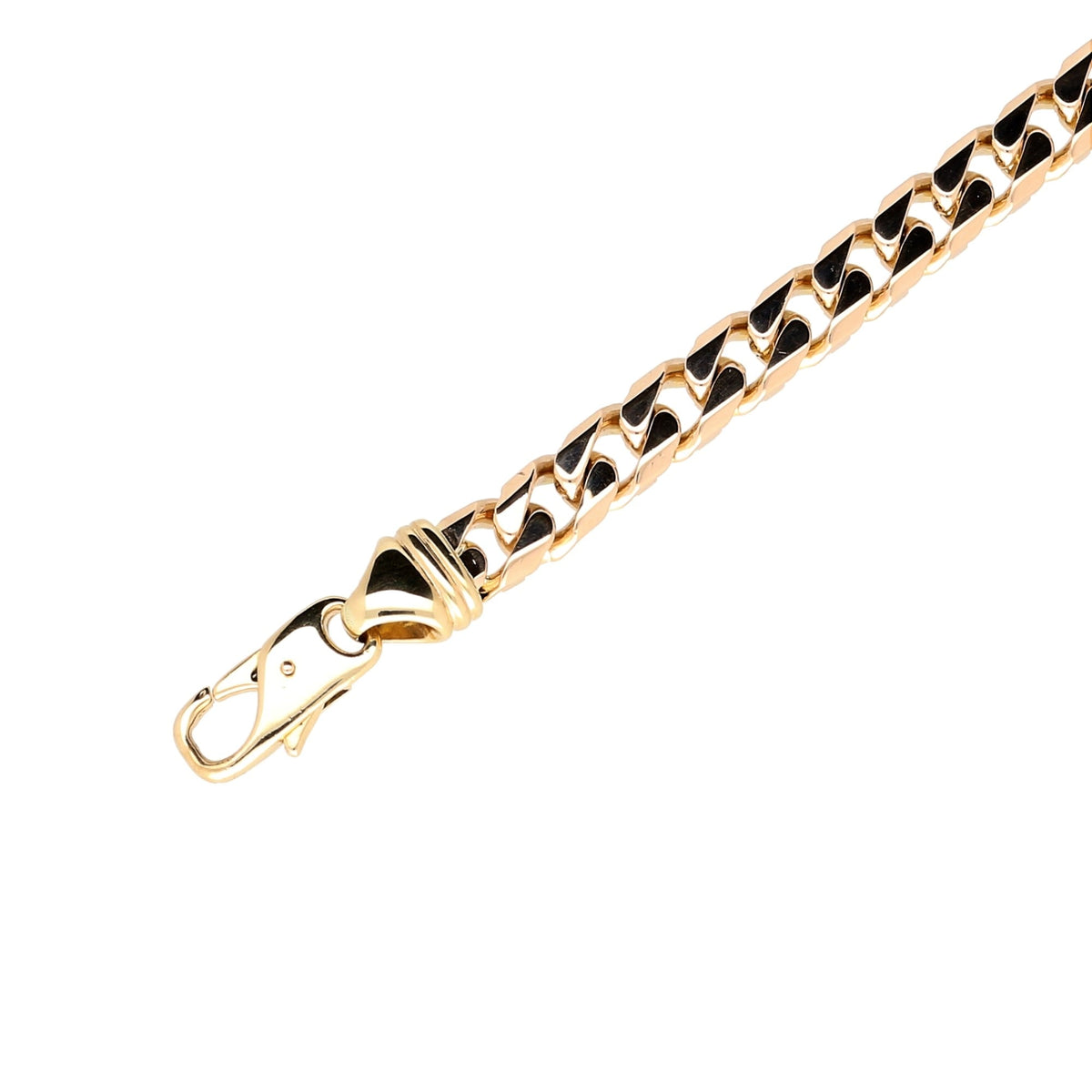 9ct Yellow Gold Gents Curb Bracelet - 19.10g