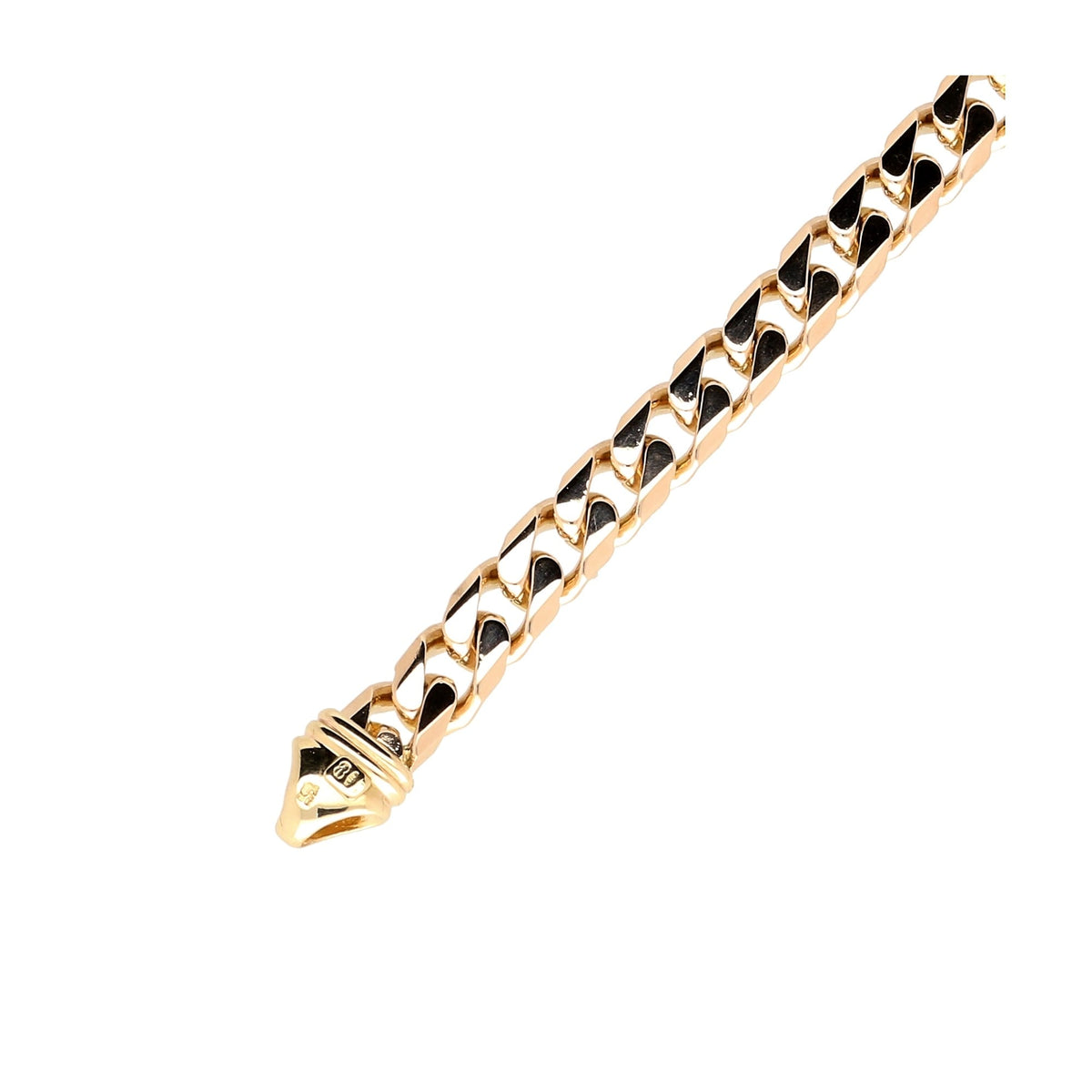 9ct Yellow Gold Gents Curb Bracelet - 19.10g