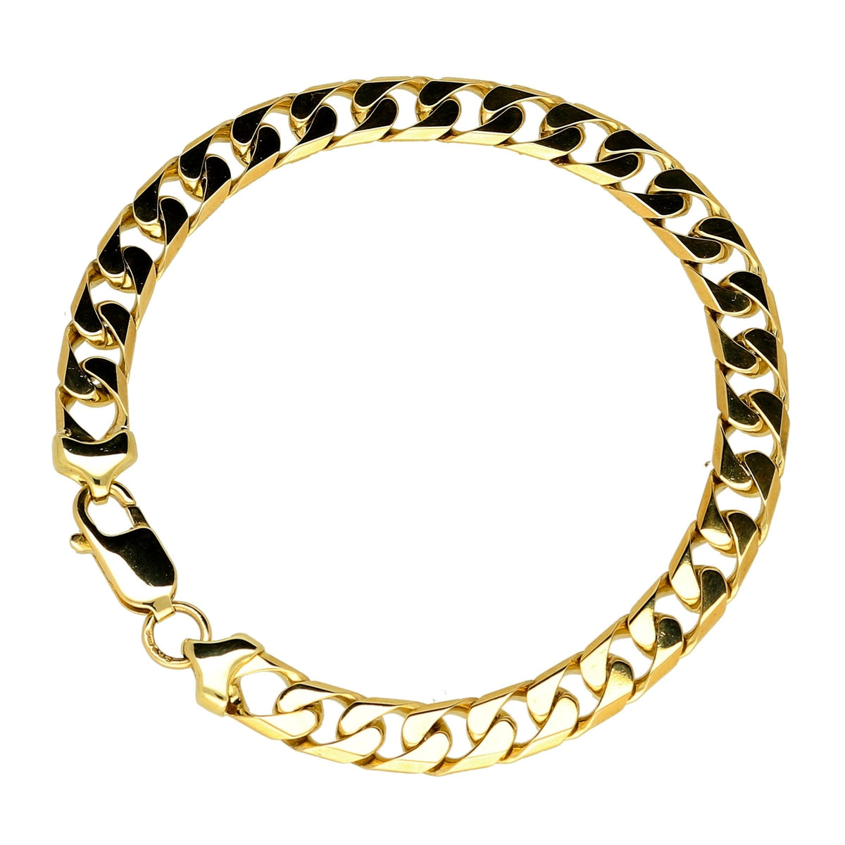 9ct Yellow Gold Gents Curb Bracelet - 21.50g