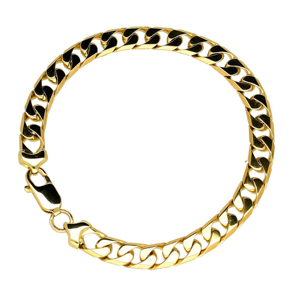 9ct Yellow Gold Gents Curb Bracelet - 21.50g