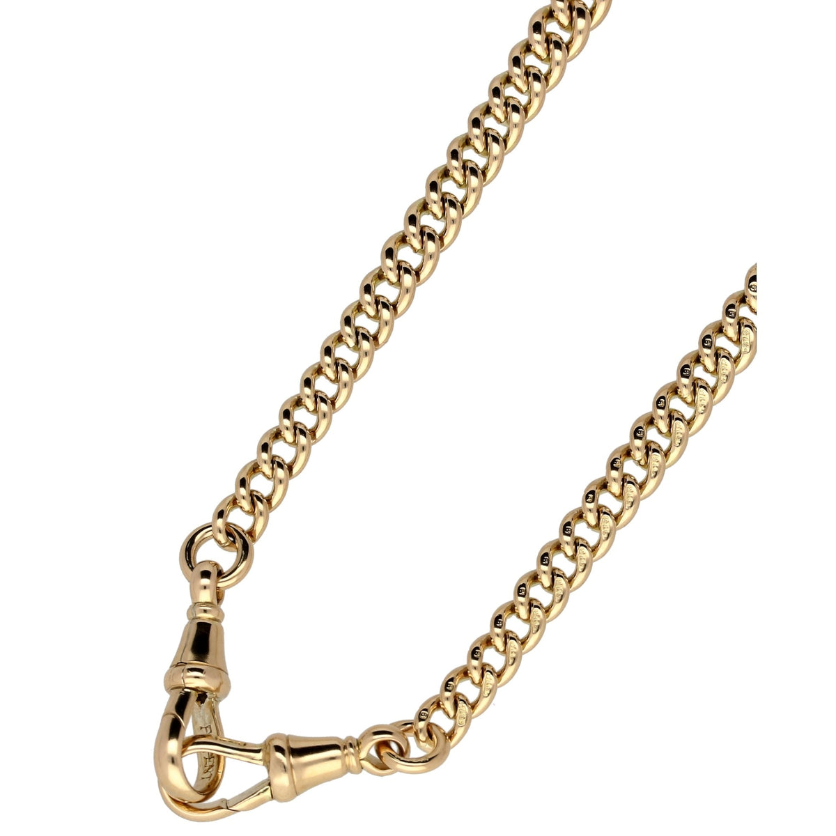 9ct Yellow Gold Graduated Double Albert Bracelet - 59.20g
