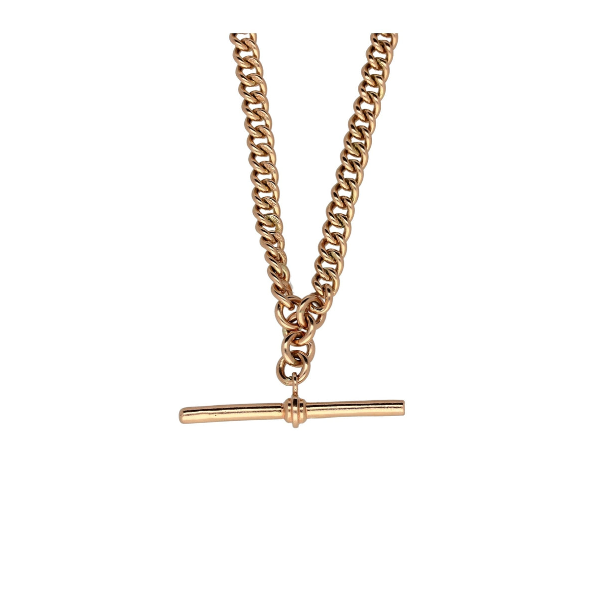 Gents 20” 9ct Rose Gold Albert Chain - 43.20g