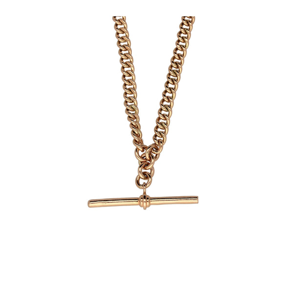 Gents 20” 9ct Rose Gold Albert Chain - 43.20g