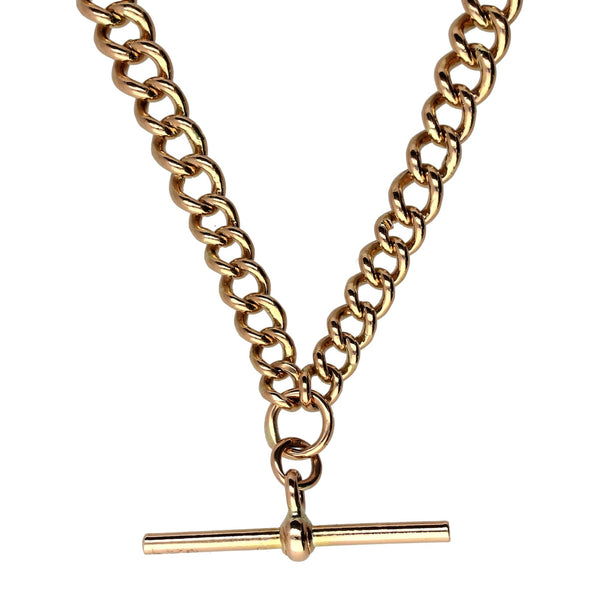 Gents 9ct Rose Gold Graduated Double Albert Bracelet - 43.00