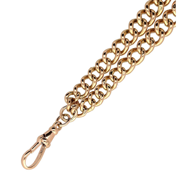 Gents 9ct Rose Gold Graduated Double Albert Bracelet - 43.00