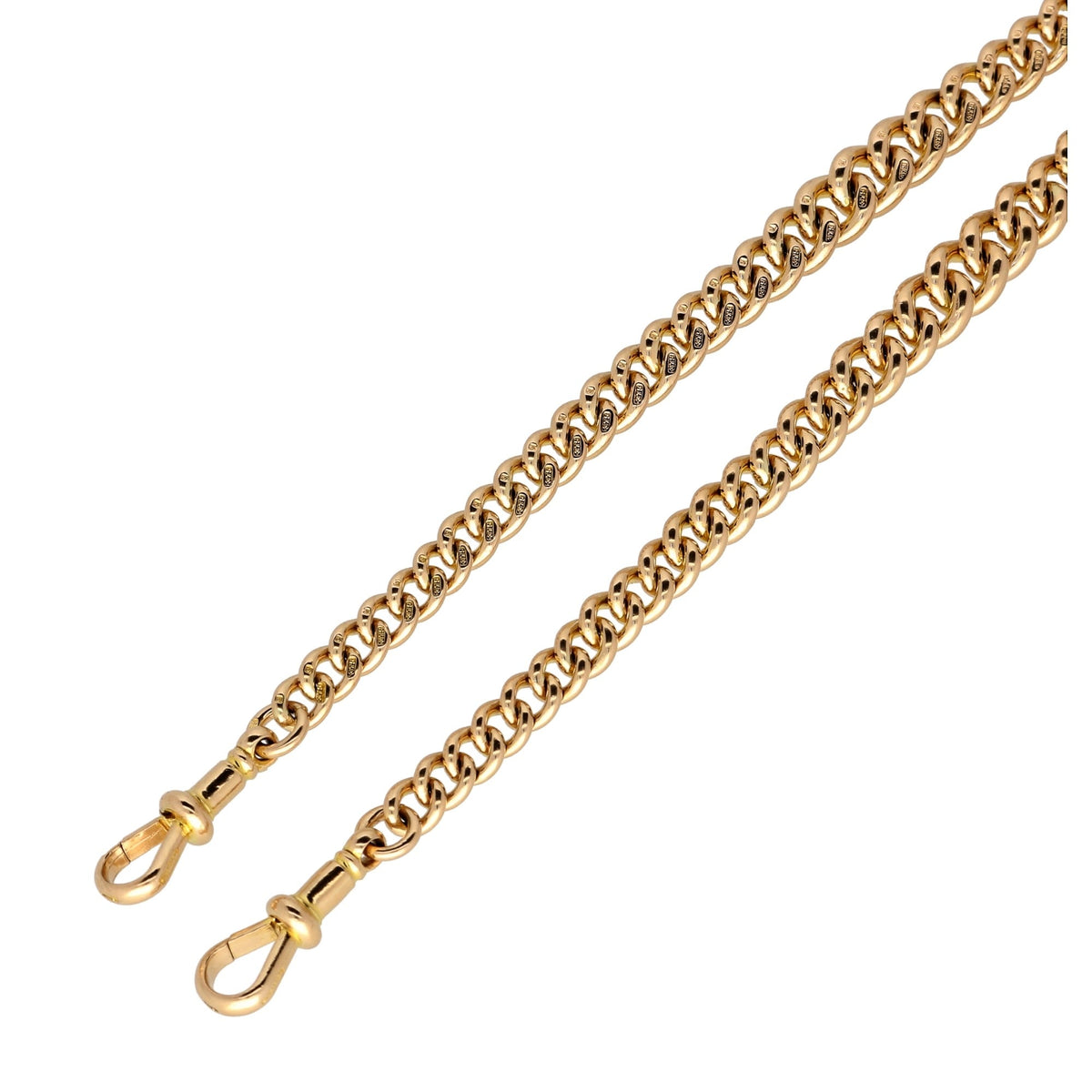 9ct Yellow Gold Graduated Double Albert Chain - 51.00g
