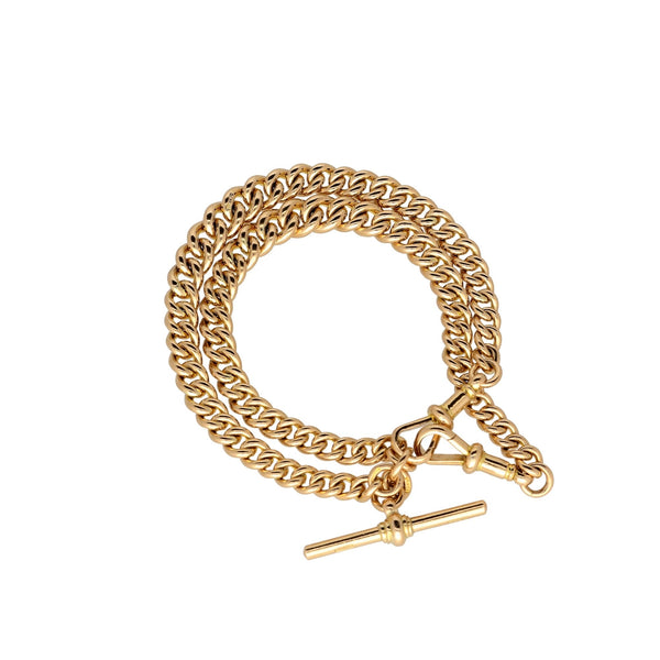 9ct Yellow Gold Graduated Double Albert Chain - 51.00g
