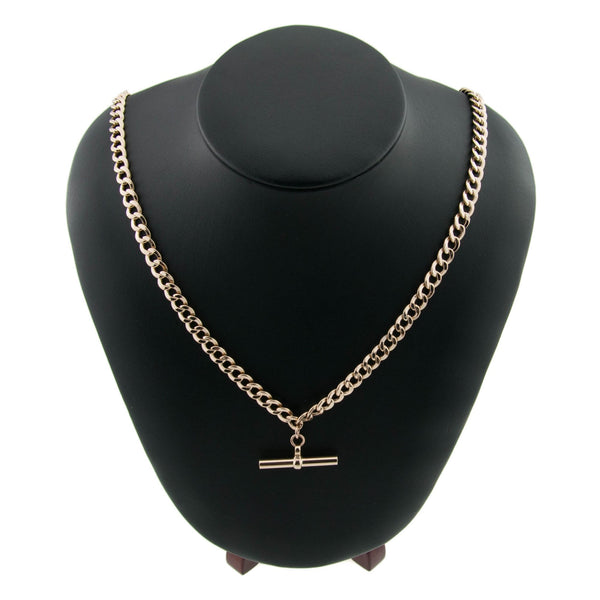 9ct yellow Gold Hollow T Bar Curb Chain - 20 Inch - 15.3g