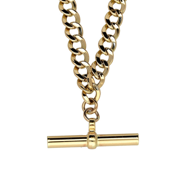 9ct yellow Gold Hollow T Bar Curb Chain - 20 Inch - 15.3g
