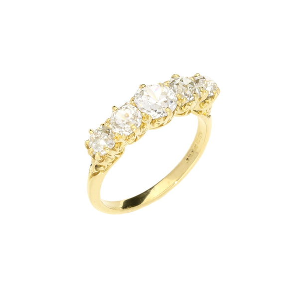 18ct Yellow Gold 5 Stone Diamond Ring - 1.71ct