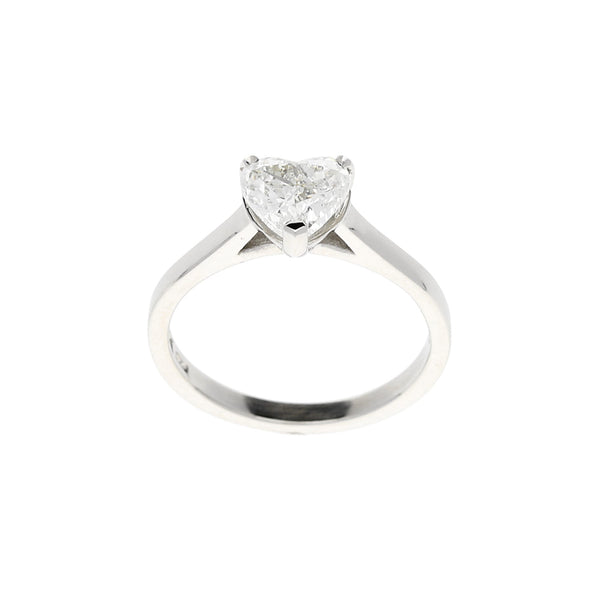 Platinum Diamond Heart Cut Engagement Ring -  1.02ct - 4.0g
