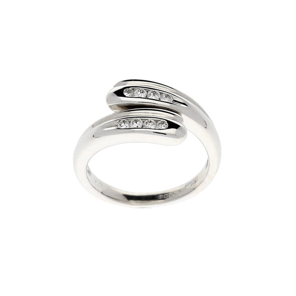 18ct White Gold 0.16ct Diamond Crossover Fancy Ring