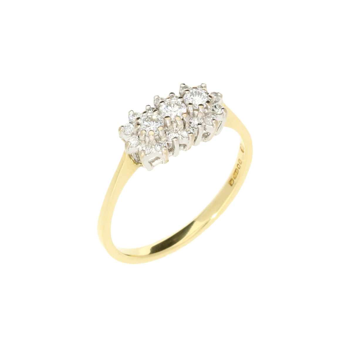 18ct Yellow Gold 0.50ct Diamond Cluster Ring