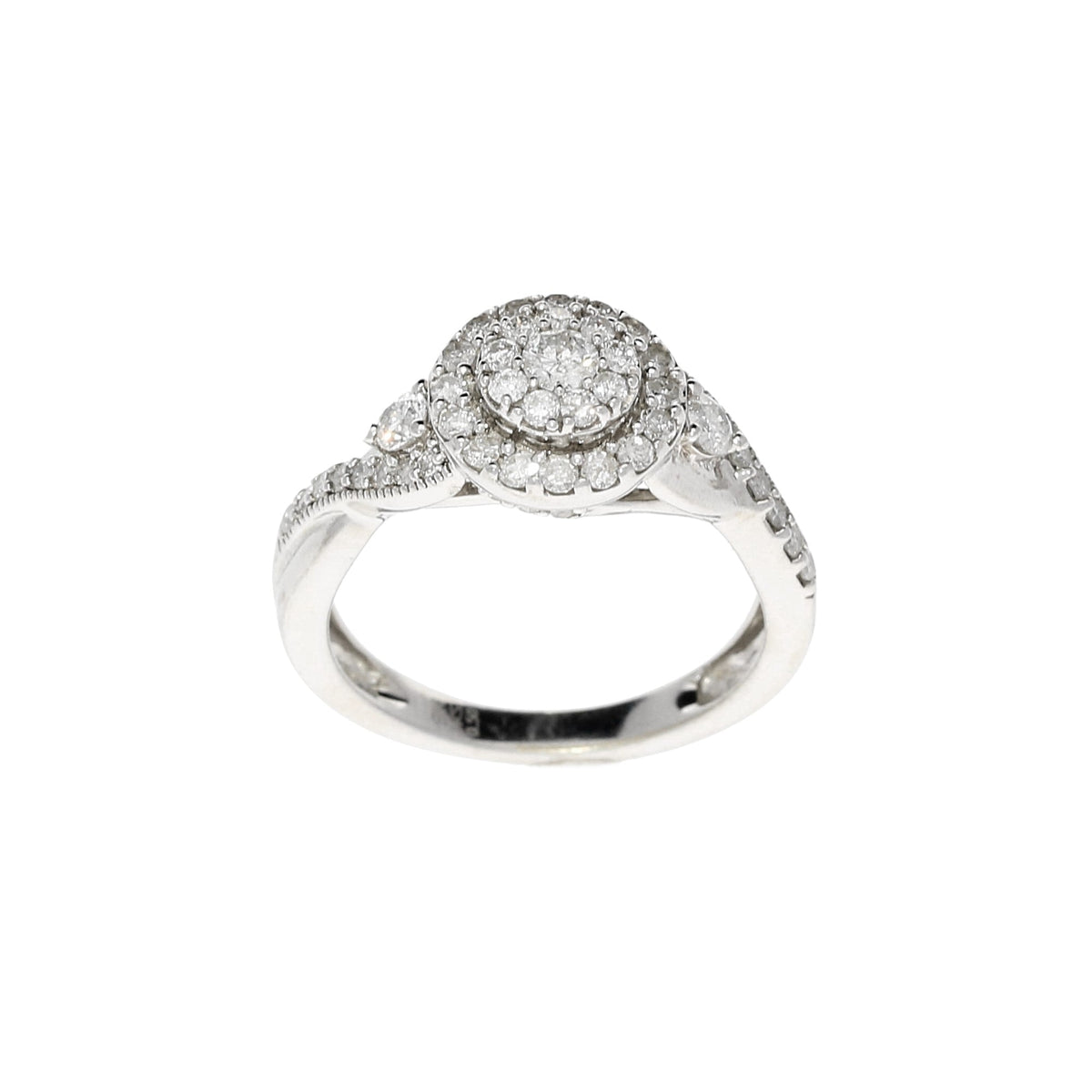 9ct White Gold 0.50ct Diamond Halo Ring