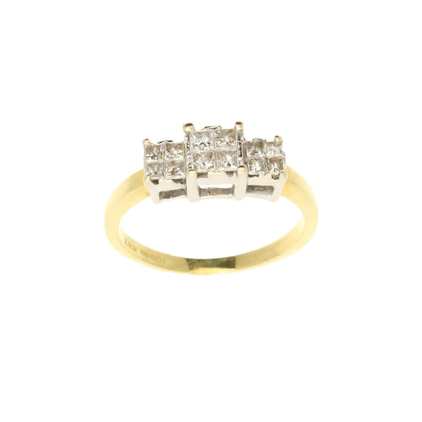 18ct Yellow Gold Diamond Trilogy Ring - 0.50ct