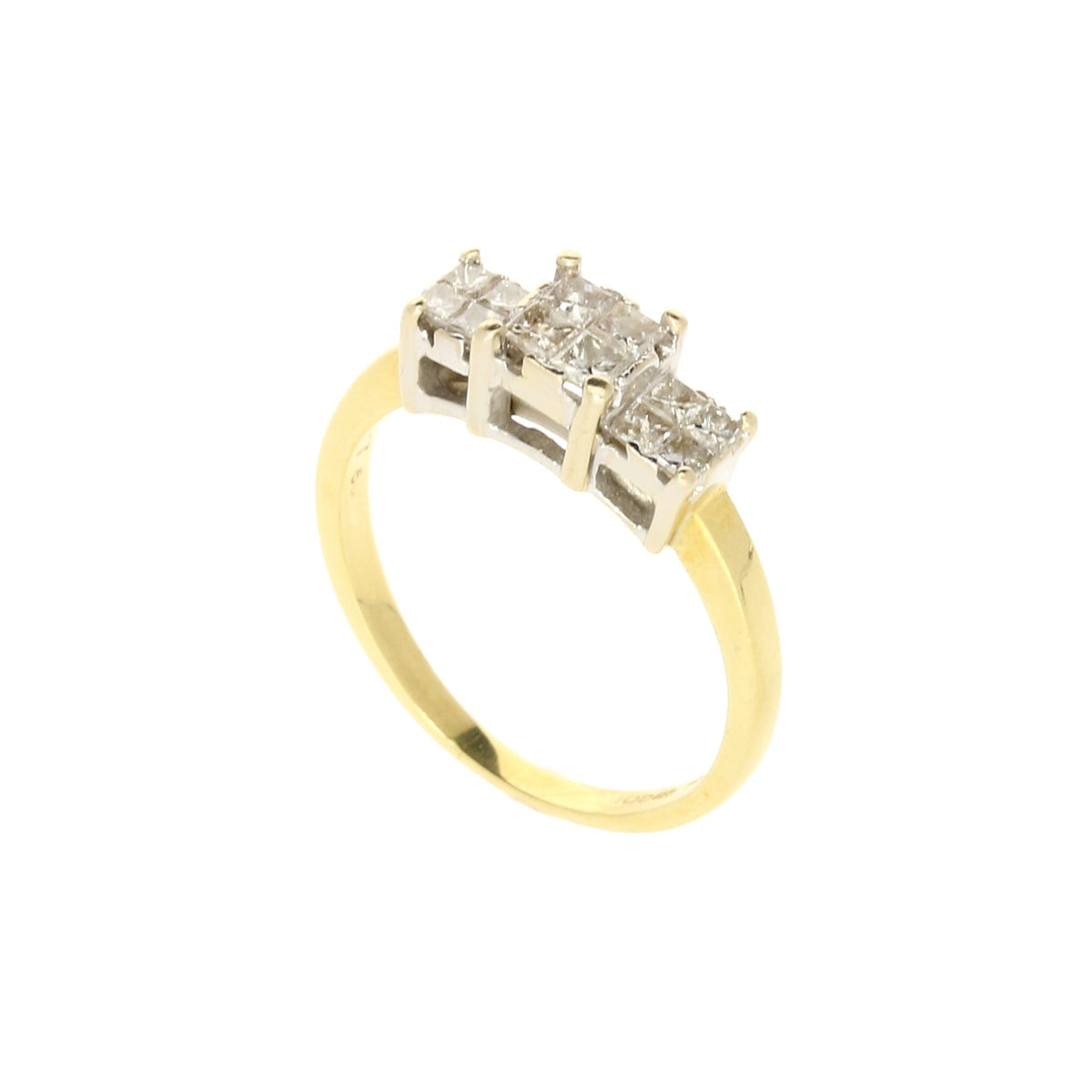 18ct Yellow Gold Diamond Trilogy Ring - 0.50ct