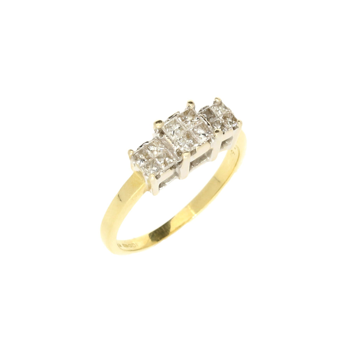 18ct Yellow Gold Diamond Trilogy Ring - 0.50ct