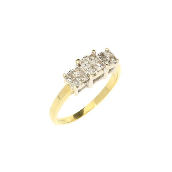 18ct Yellow Gold Diamond Trilogy Ring - 0.50ct