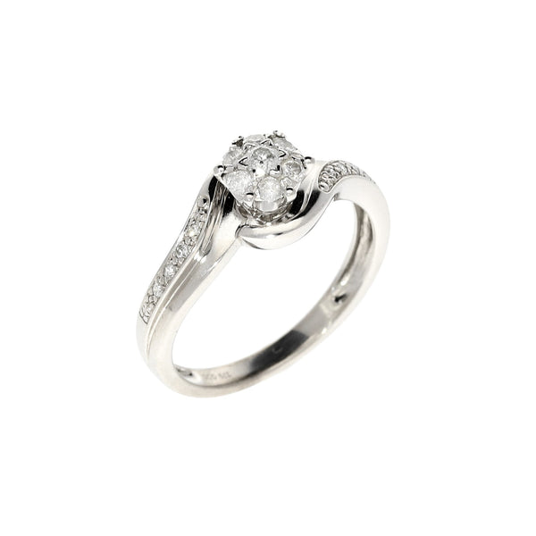 9ct White Gold 0.25ct Diamond Cluster Ring