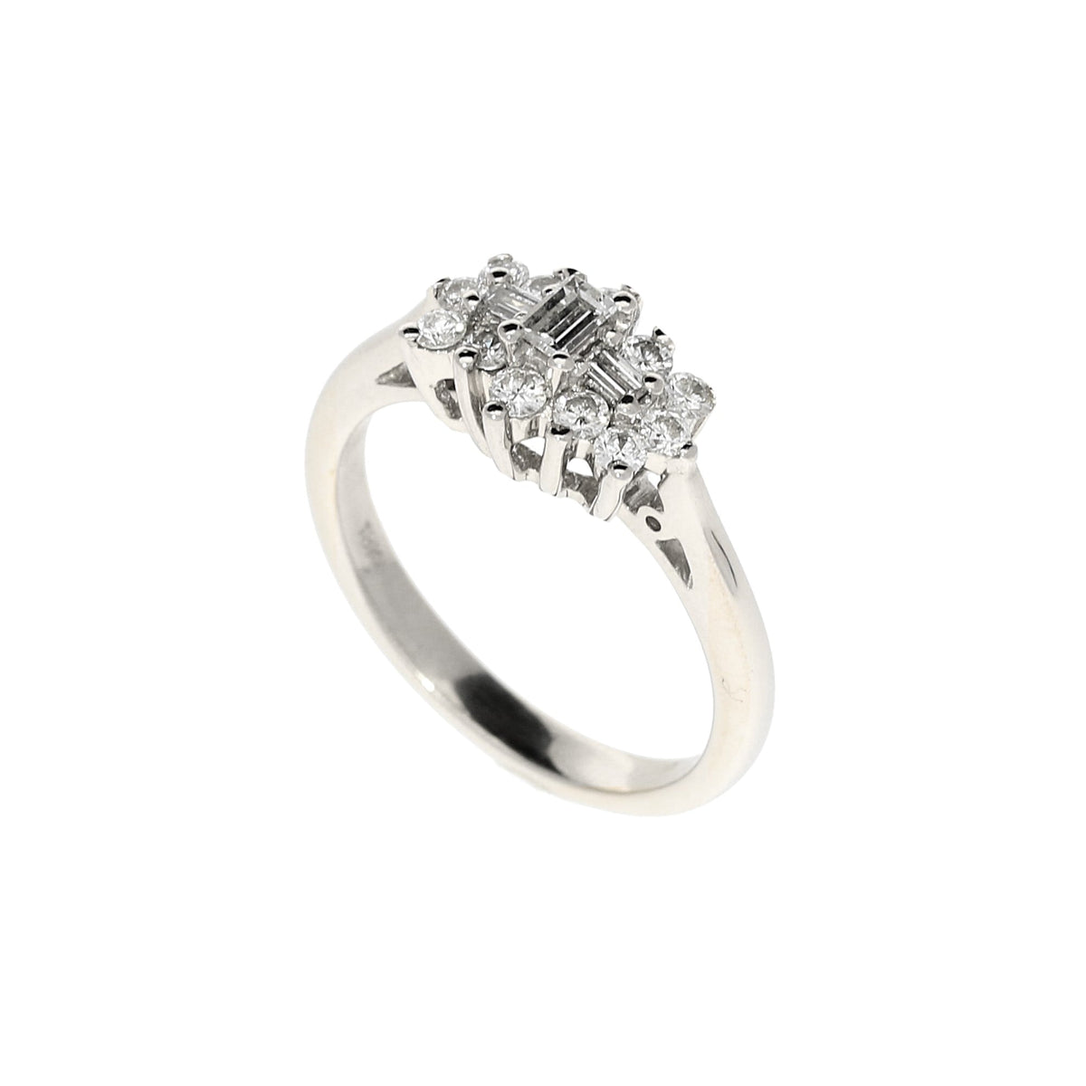 18ct White Gold 0.50ct Cluster Ring