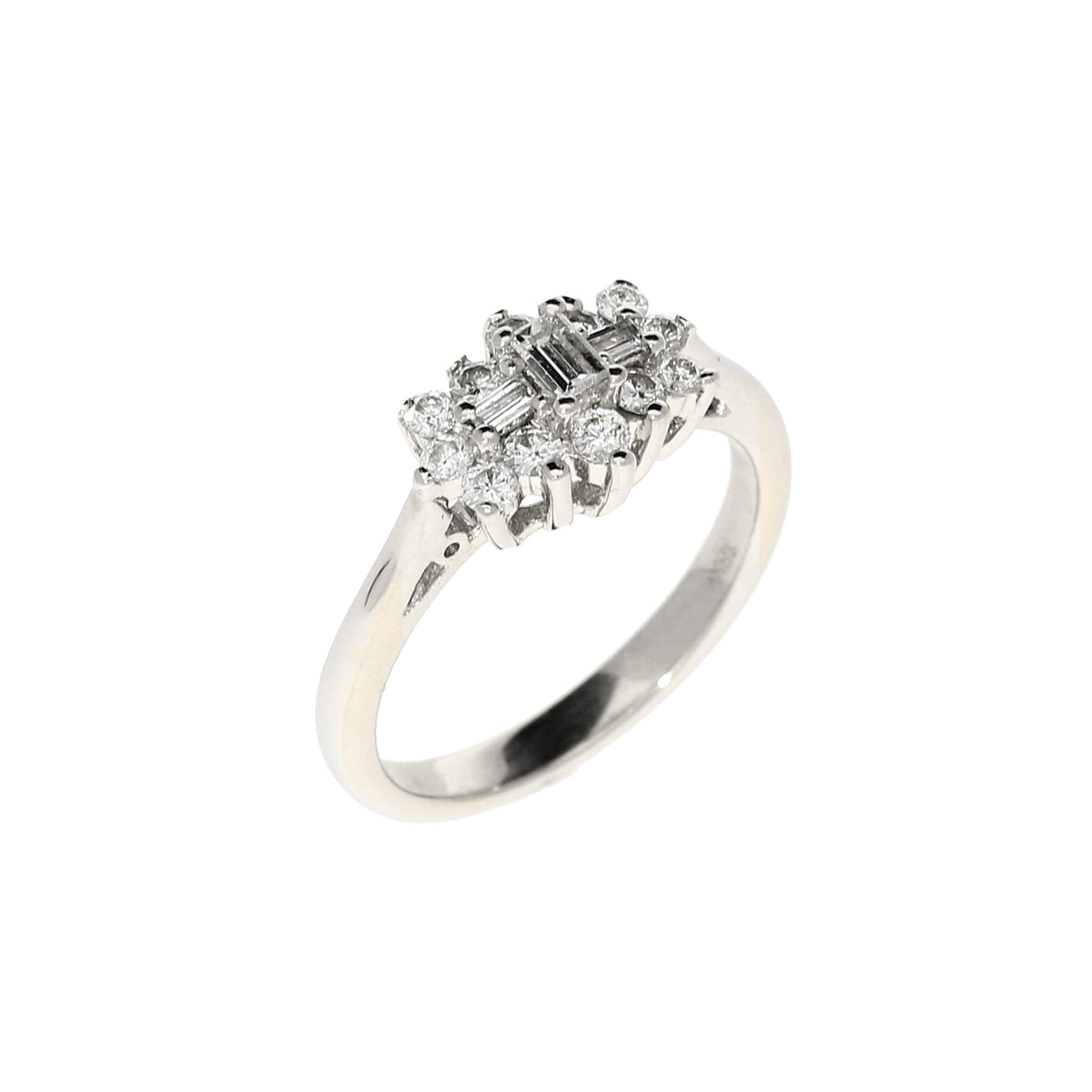 18ct White Gold 0.50ct Cluster Ring