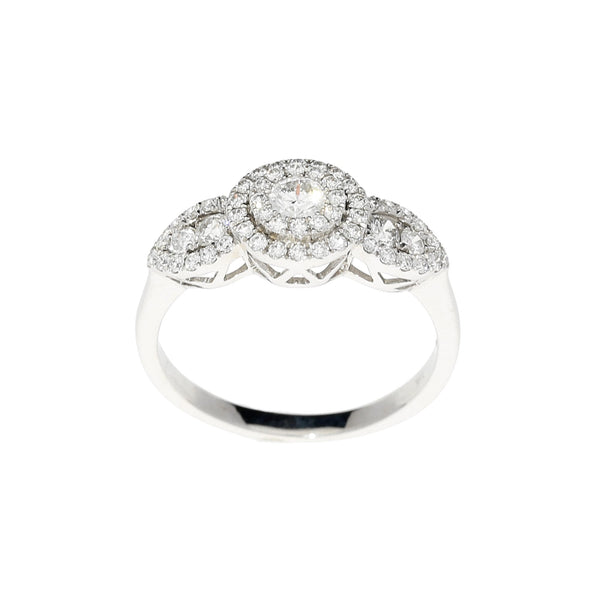 18ct White Gold AGI Certified 0.80ct Diamond Ring