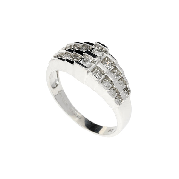 9ct White Gold Fancy Diamond Cluster Ring 0.38ct