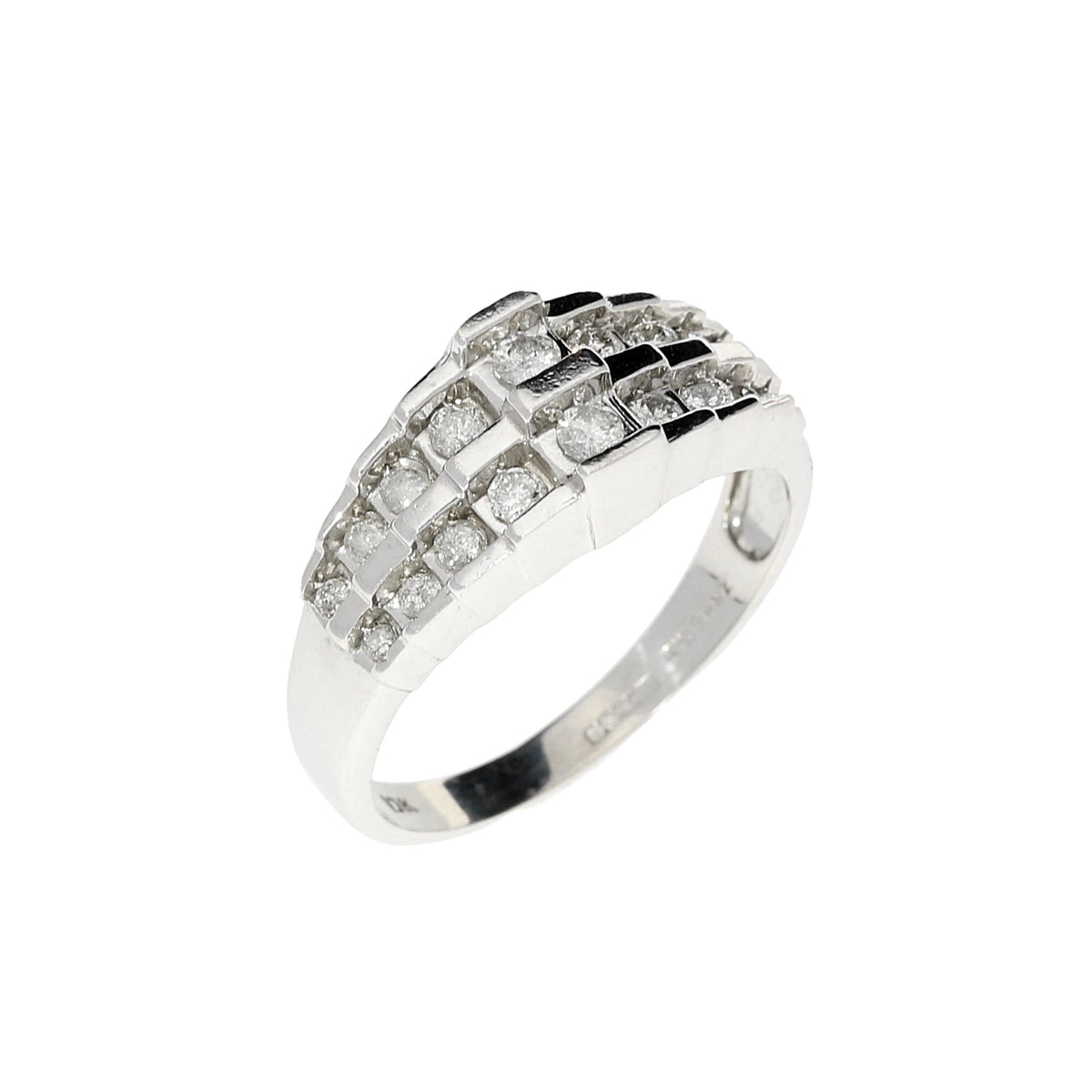 9ct White Gold Fancy Diamond Cluster Ring 0.38ct
