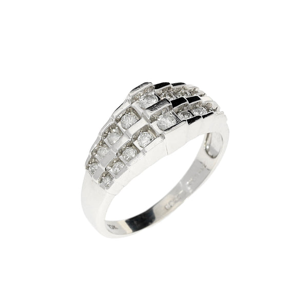 9ct White Gold Fancy Diamond Cluster Ring 0.38ct