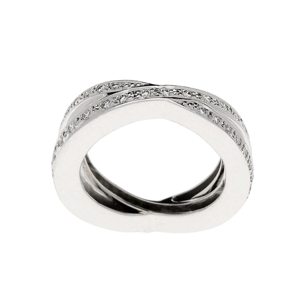18ct White Gold Fancy Crossover 0.58ct Diamond Ring