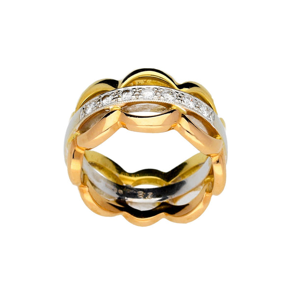 18ct Yellow/Rose/White Gold 0.28ct Diamond Ring