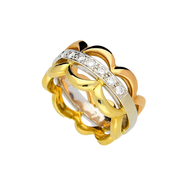 18ct Yellow/Rose/White Gold 0.28ct Diamond Ring