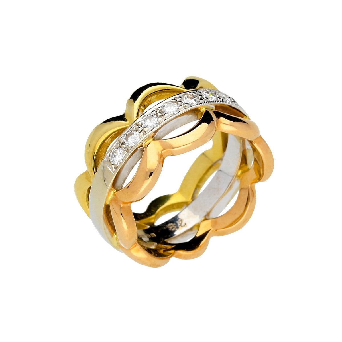 18ct Yellow/Rose/White Gold 0.28ct Diamond Ring