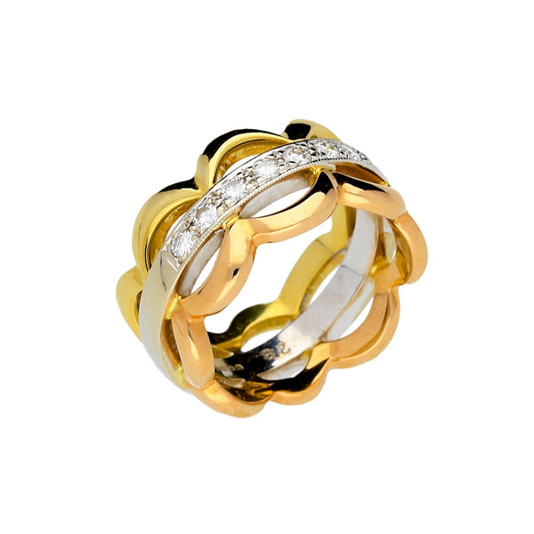 18ct Yellow/Rose/White Gold 0.28ct Diamond Ring