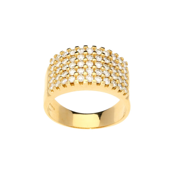 18ct Yellow Gold 1.00ct Diamond Cluster Ring
