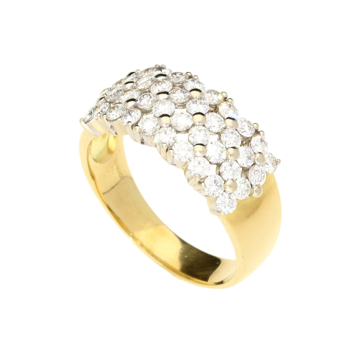 2.02ct Yellow Gold 40 Stone Diamond Cluster Ring