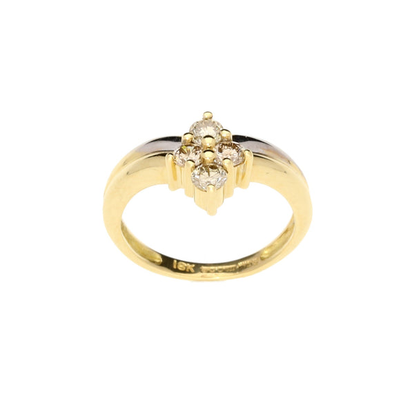 18ct White & Yellow Gold Wishbone 0.41ct Diamond Ring