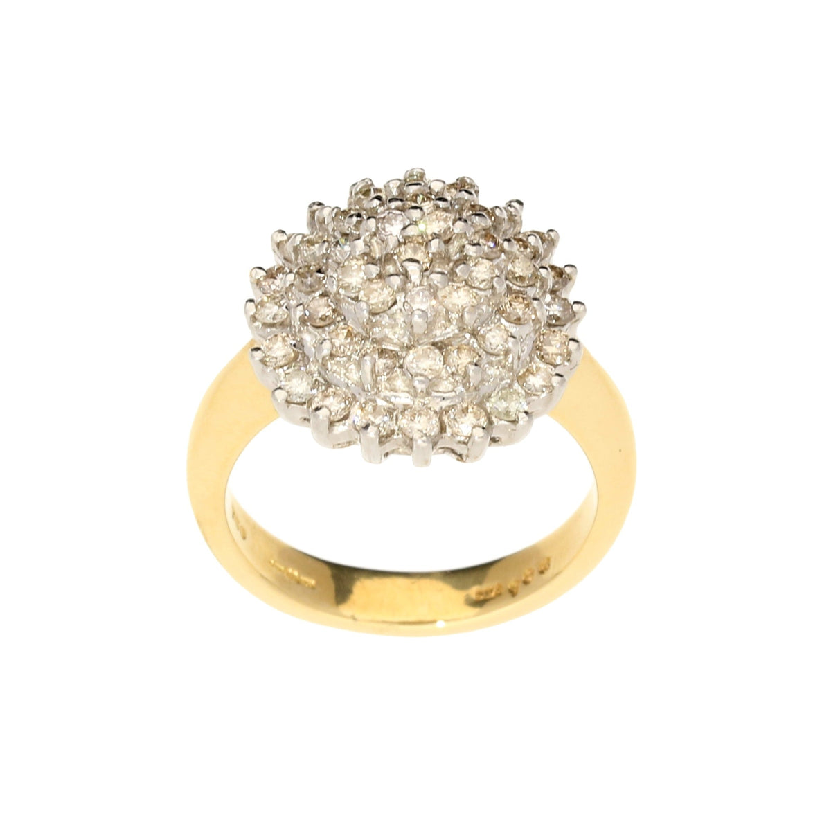 18ct Yellow Gold 1.00ct Diamond Cluster Ring