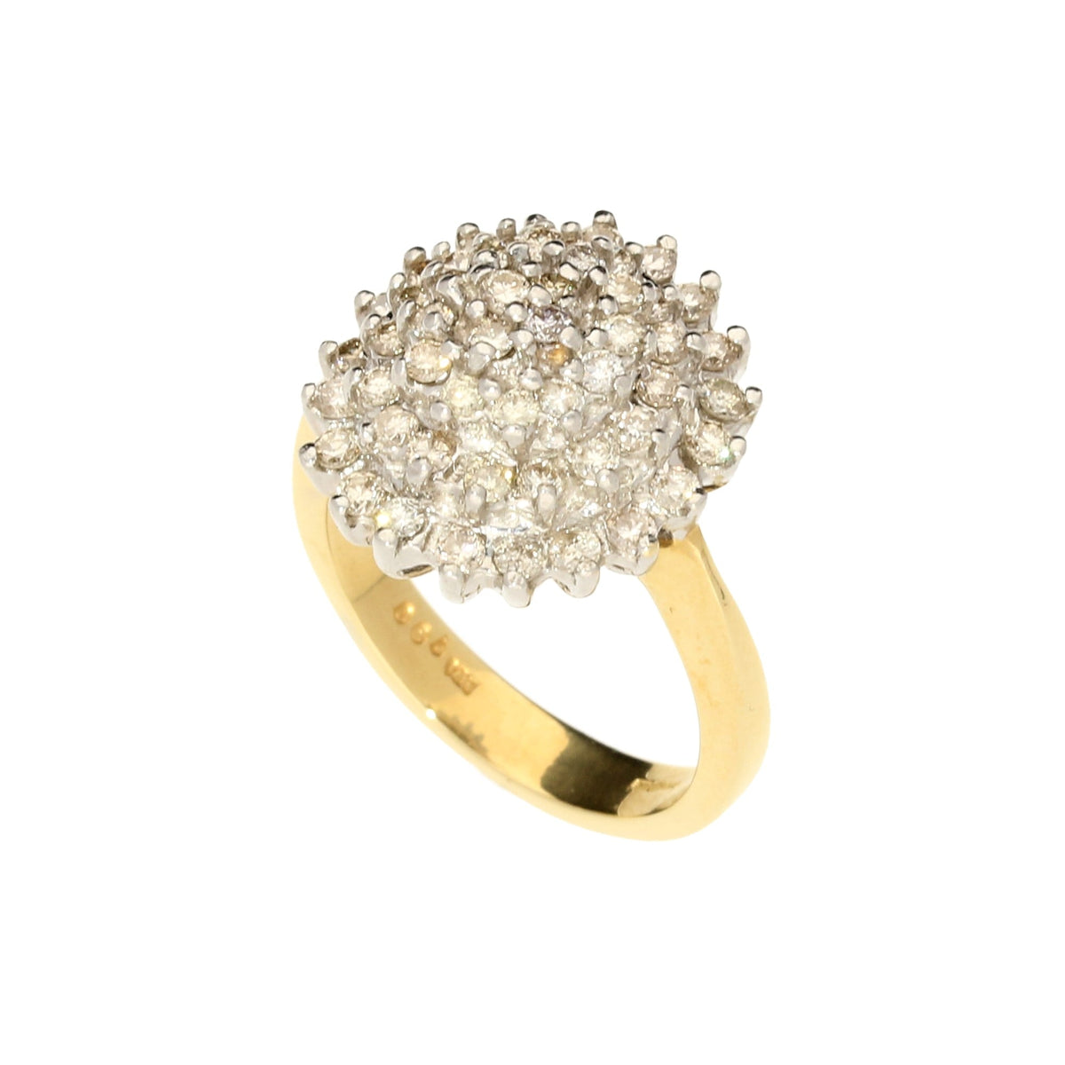 18ct Yellow Gold 1.00ct Diamond Cluster Ring