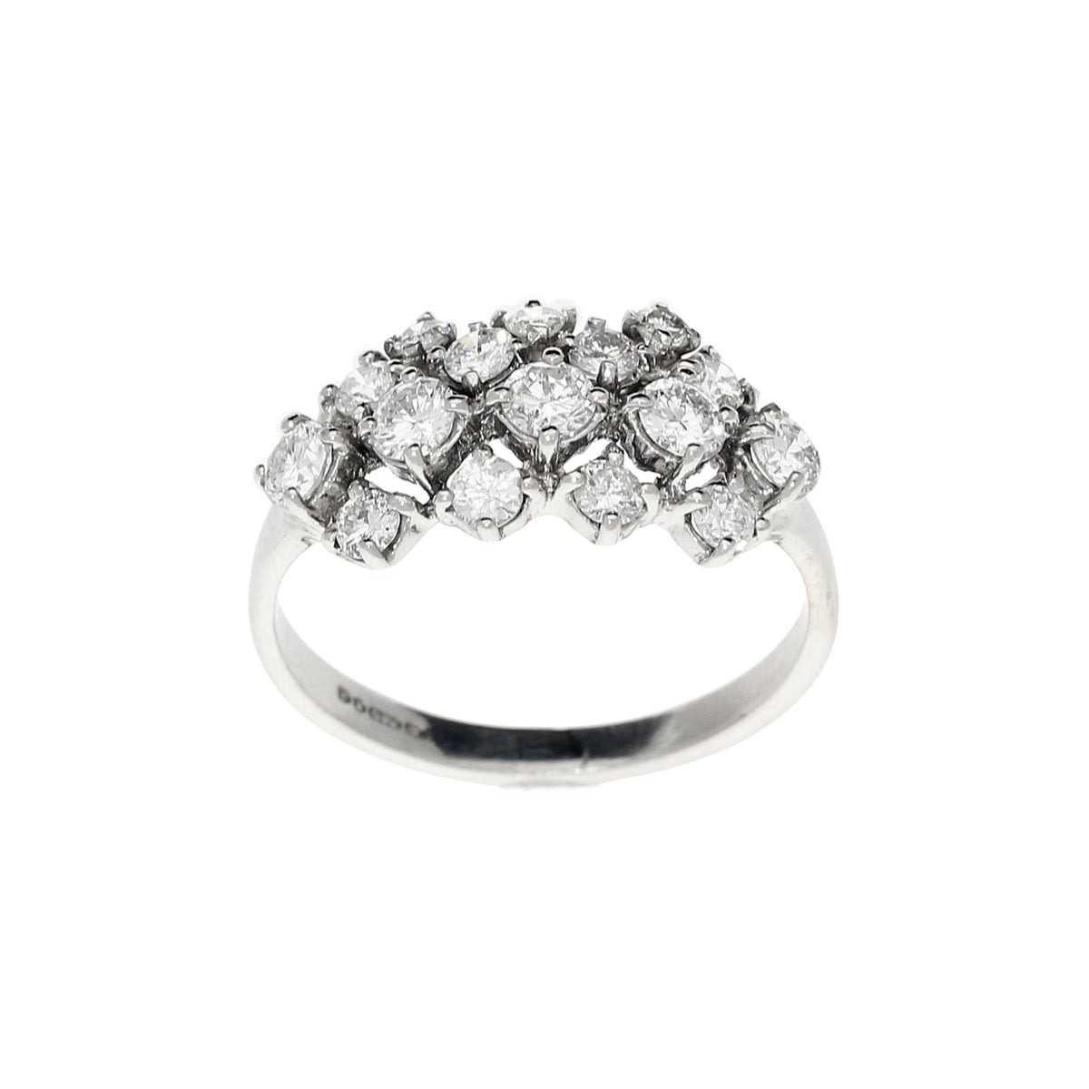 18ct White Gold 1.20ct Cluster Diamond Ring