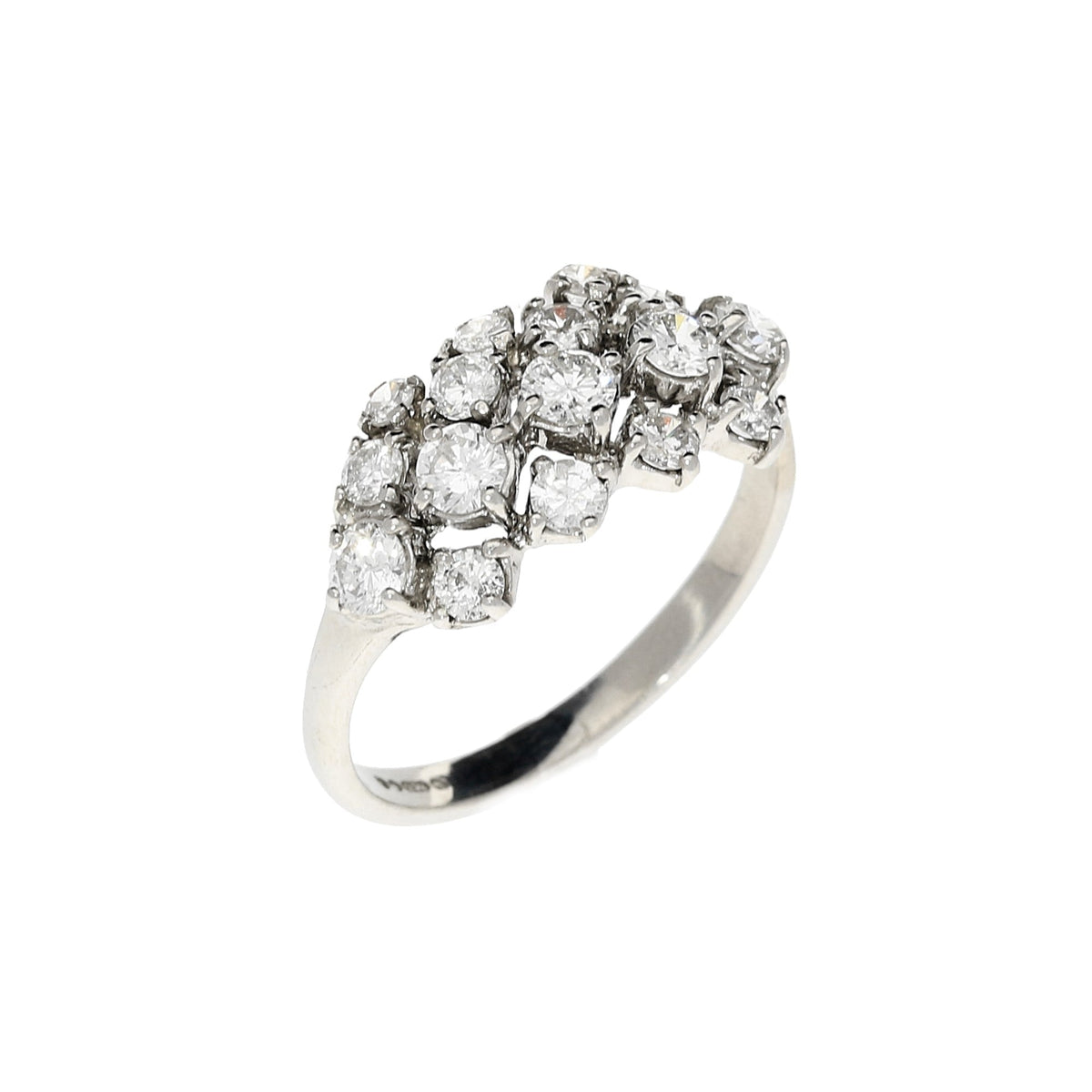 18ct White Gold 1.20ct Cluster Diamond Ring