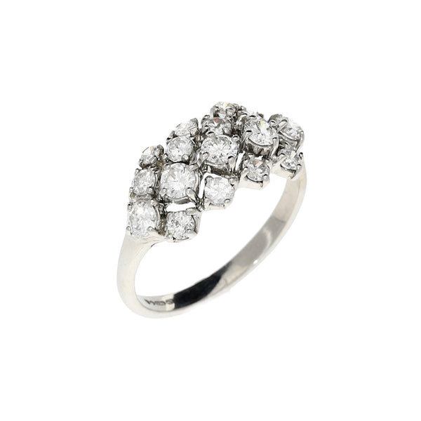 18ct White Gold 1.20ct Cluster Diamond Ring