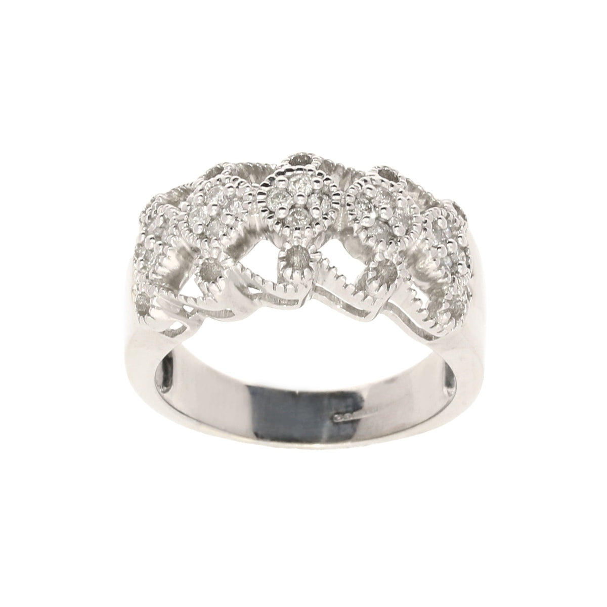 9ct White Gold Fancy 0.40ct Diamond Cluster Ring