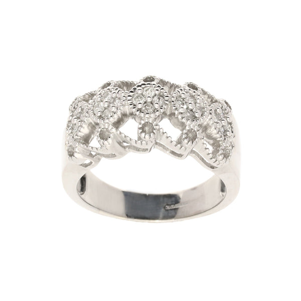 9ct White Gold Fancy 0.40ct Diamond Cluster Ring
