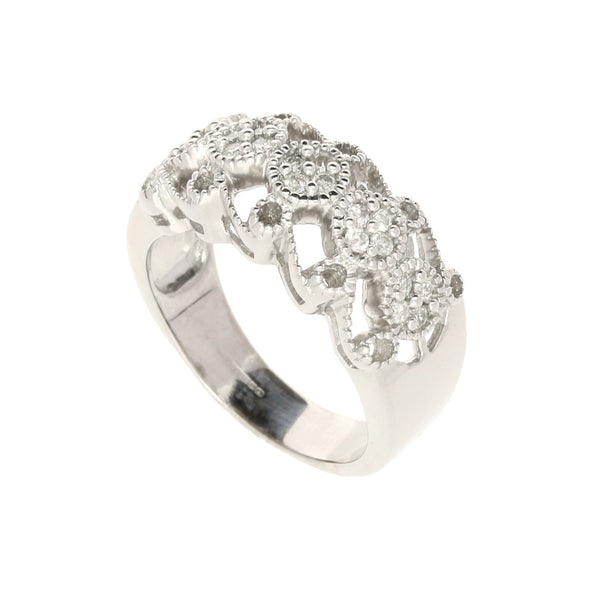 9ct White Gold Fancy 0.40ct Diamond Cluster Ring