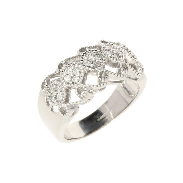 9ct White Gold Fancy 0.40ct Diamond Cluster Ring