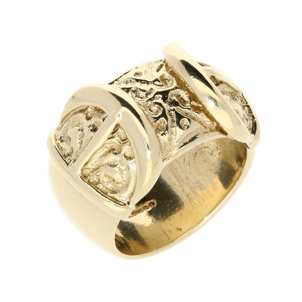27.60g Heavy Yellow Gold Buckle Ring