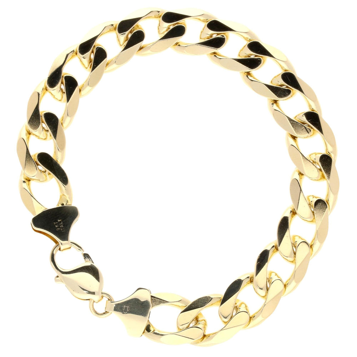9ct Yellow Gold Gents Curb Bracelet - 34.00g