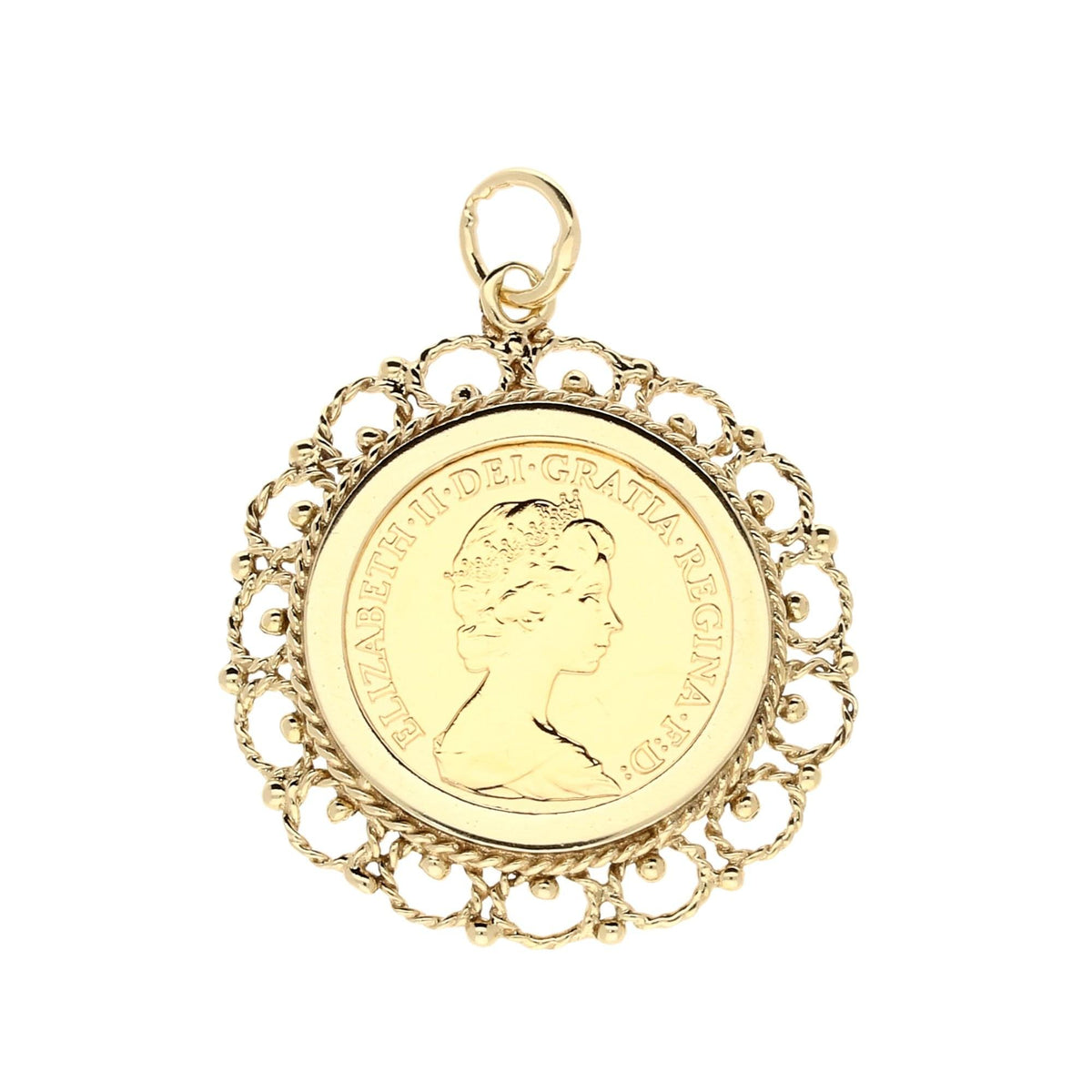 Fancy Yellow Gold 1982 Half Sovereign Pendant - 6.80g