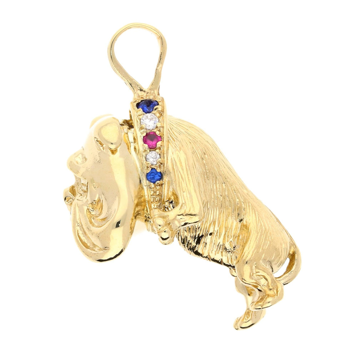 9ct Yellow Gold Heavy Bulldog Pendant - 35.50g